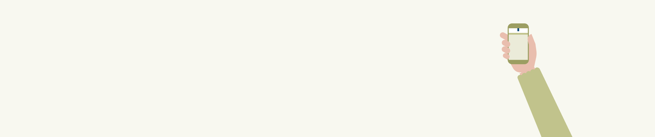 Illustratie van een hand die een mobiele telefoon vast heeft