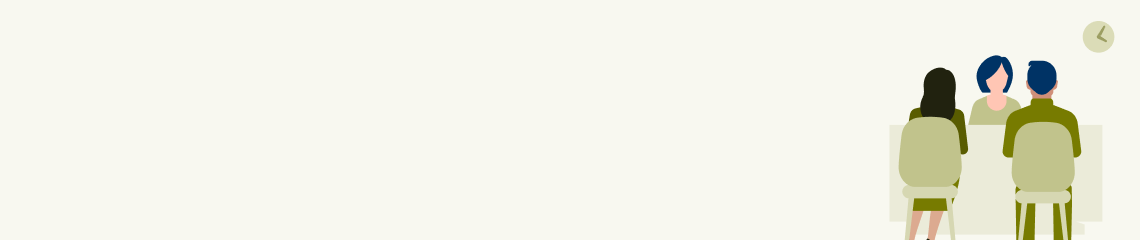 Illustratie van twee mensen die met elkaar in gesprek zijn tijdens een persoonlijk herstelgesprek binnen MijnHerstel